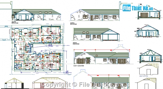 Bản vẽ autocad,nhà cấp 4,nhà cấp 4 đẹp